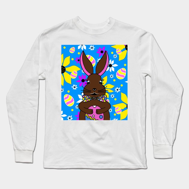 CUTE Easter Bunny Floral With Easter Eggs Long Sleeve T-Shirt by SartorisArt1